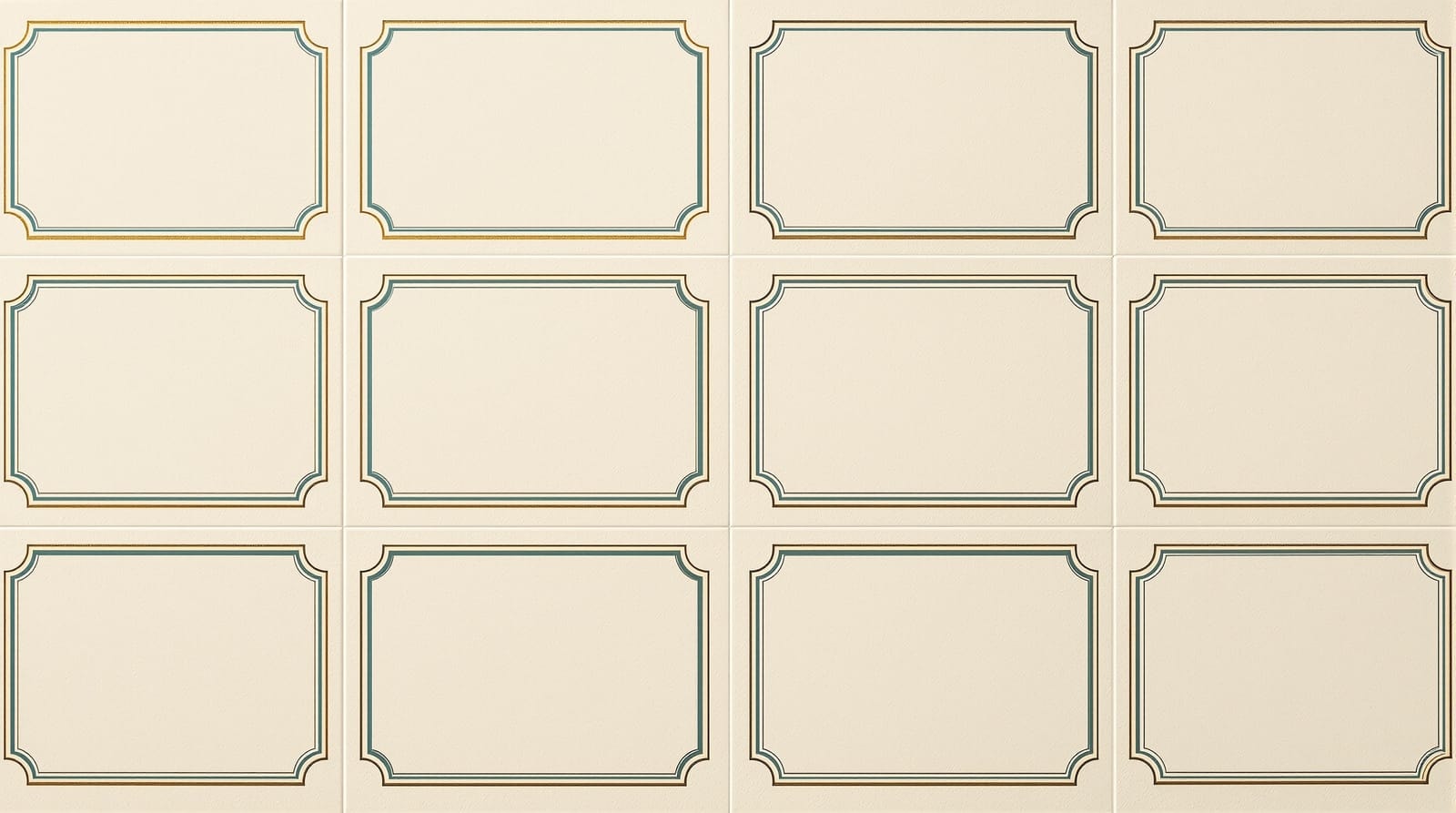 A grid of identical blank ruled index panels printed on oatmeal archival paper